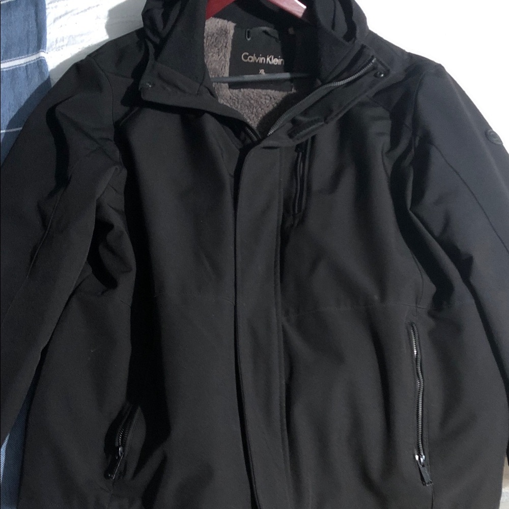 Calvin Klein Black Hooded Performance Jacket